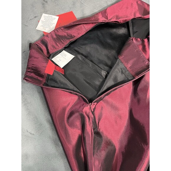 JS Collections Burgundy Petite Satin Maxi Skirt Shiny Sheen Sz 14 Canada - Picture 15 of 16
